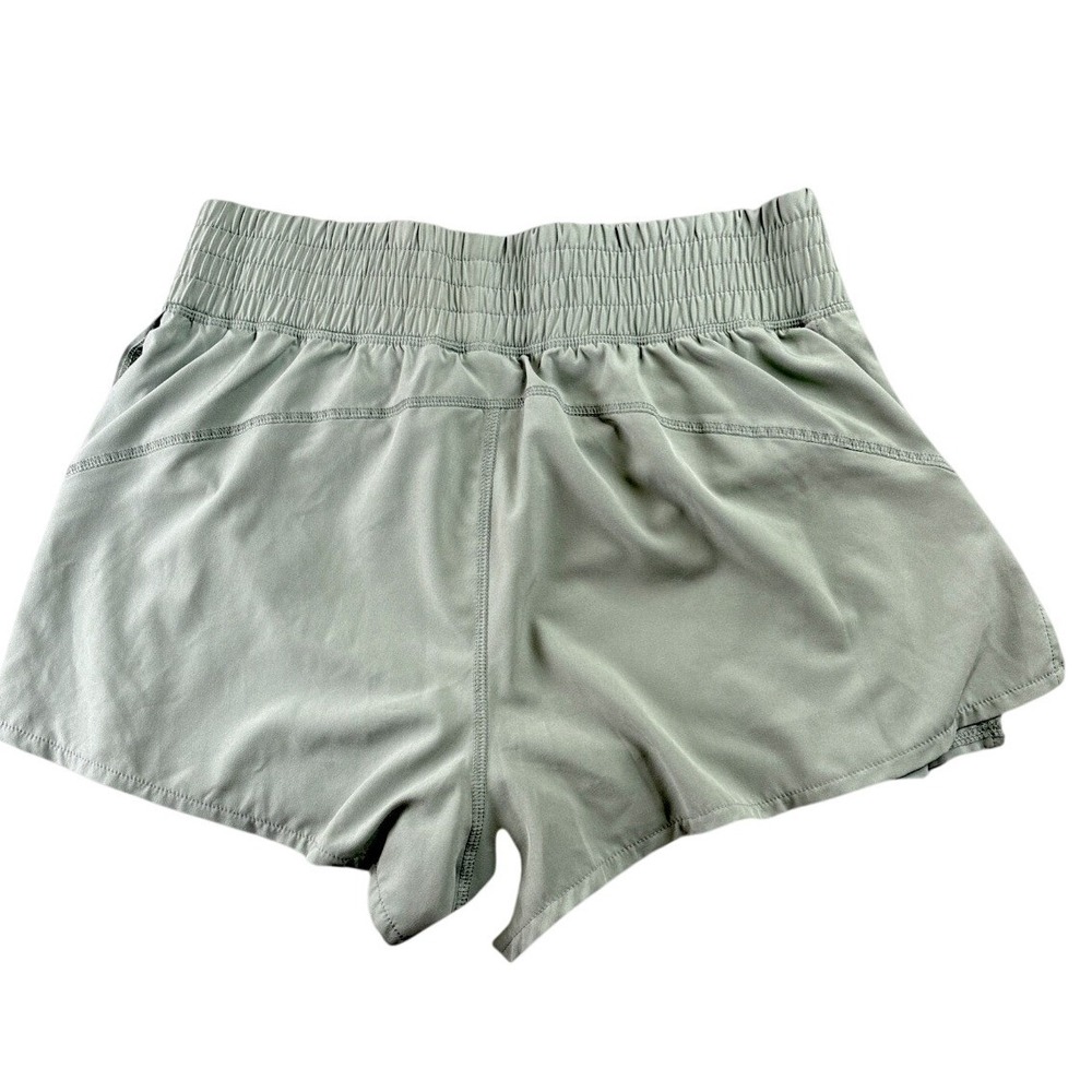 90 Degree Running Shorts Women's L Olive Green Athletic‎ Gym Workout Stretch